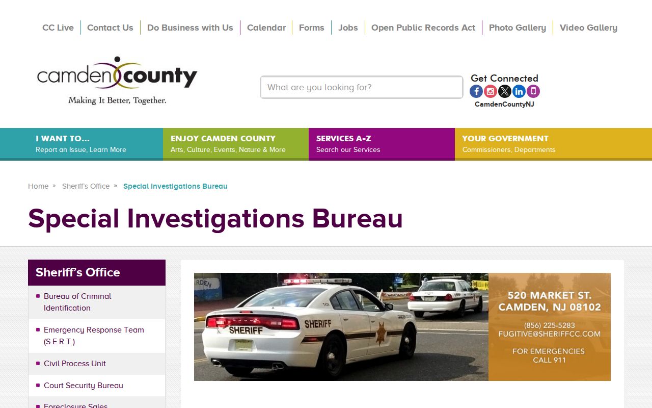 Camden County Special Investigations wanted-fugitive information source